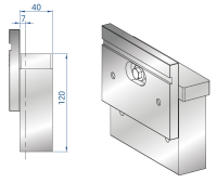Адаптер крепления пуансона EUROSTAMP 4073/150 (H=120, толщина = 40, ось = 7, регулируемый клиньями)