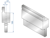 Адаптер крепления пуансона EUROSTAMP 4282/150 (H=100, толщина = 27, ось = 7, без клина)