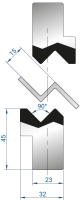Спец. инструмент EUROSTAMP 1280/835 (Парные вставки для Z-гиба, Z=15, α=90)