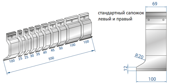 Пуансон EUROSTAMP 1320/550 Секц. (α=86, R=1,5, H=200)