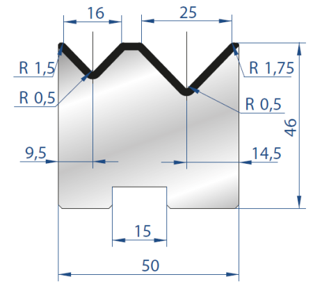 Матрица EUROSTAMP 2055/805 Секц. (α=88, V=16/25, H=46)