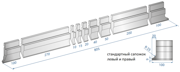 Пуансон EUROSTAMP 1301/805 Секц. (α=88, R=3, H=199,03)