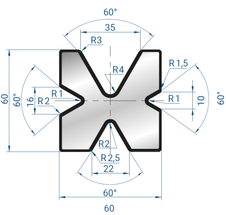 Матрица EUROSTAMP 2034/805 Секц. (α=60, V=10/16/22/35, H=60)