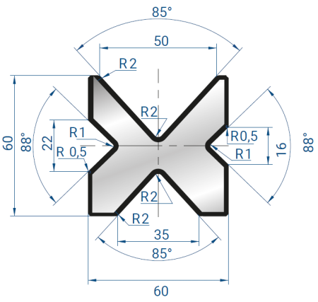 Матрица EUROSTAMP 2030/415 (α=88 v=16/22, α=85 v=35/50, H=60)